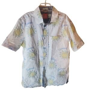 Free Planet Summer Sunshine Men's Cotton Button Down Shirt, NWOT